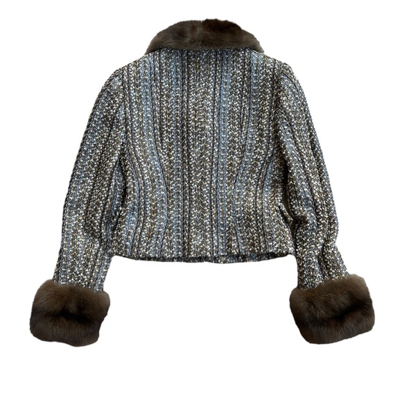 PEGGY JENNINGS vintage 2PC tweed suit with fur cuffs/collar, size 2. Never worn - Picture 5 of 11